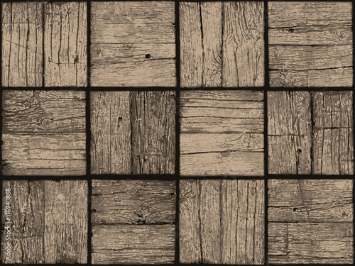 Seamless Tile with a Digital Representation of Weathered Parquet
