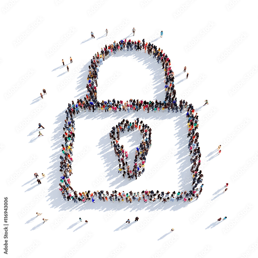 lock people 3D rendering lock people 3D rendering