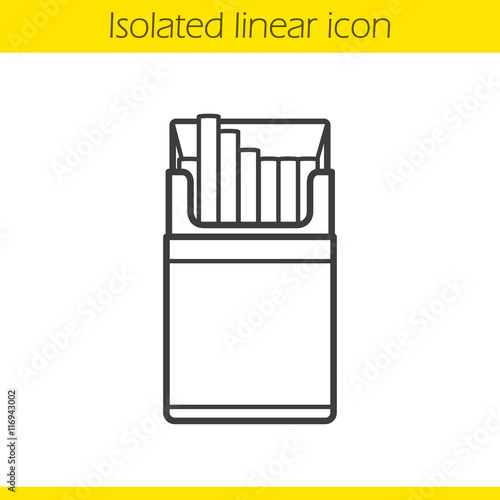 Open cigarette pack linear icon