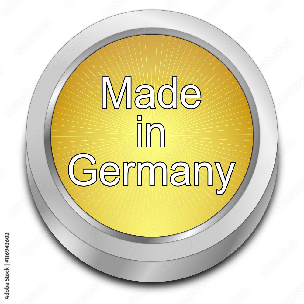 Made in Germany button - 3D illustration