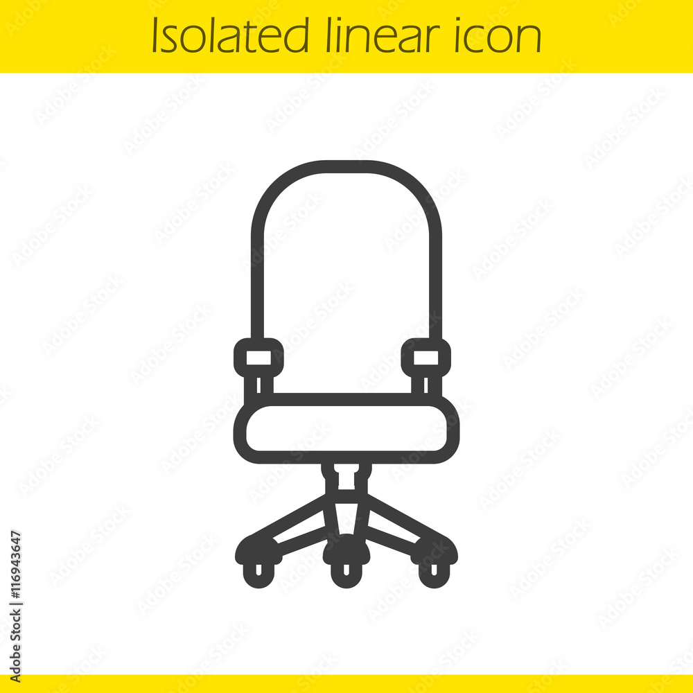 Computer chair linear icon