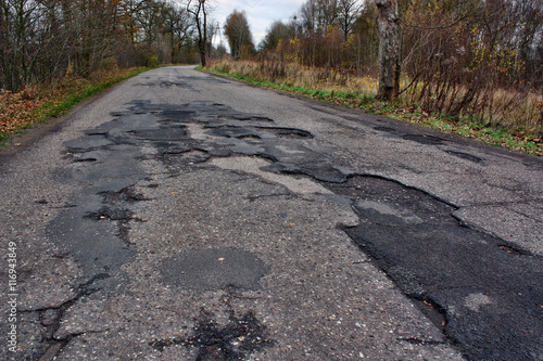 Bad road asphalt