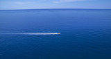 Blue background. Mediterranean sea , Cinque Terre region, La Spezia, Italy.