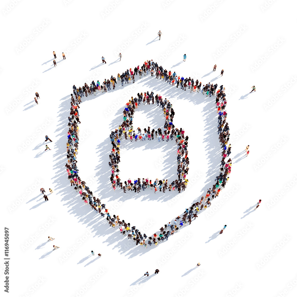 lock people 3D rendering lock people 3D rendering