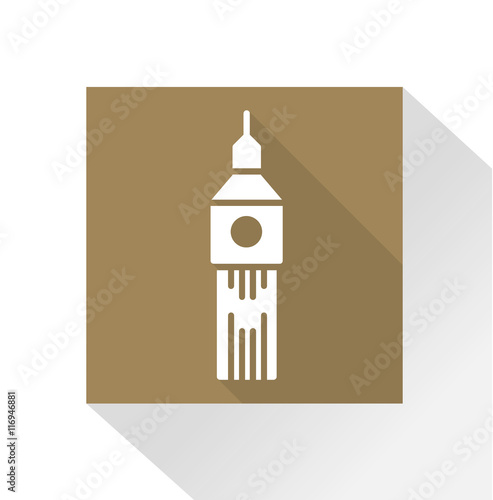 Long Shadow Icon Big Ben / London