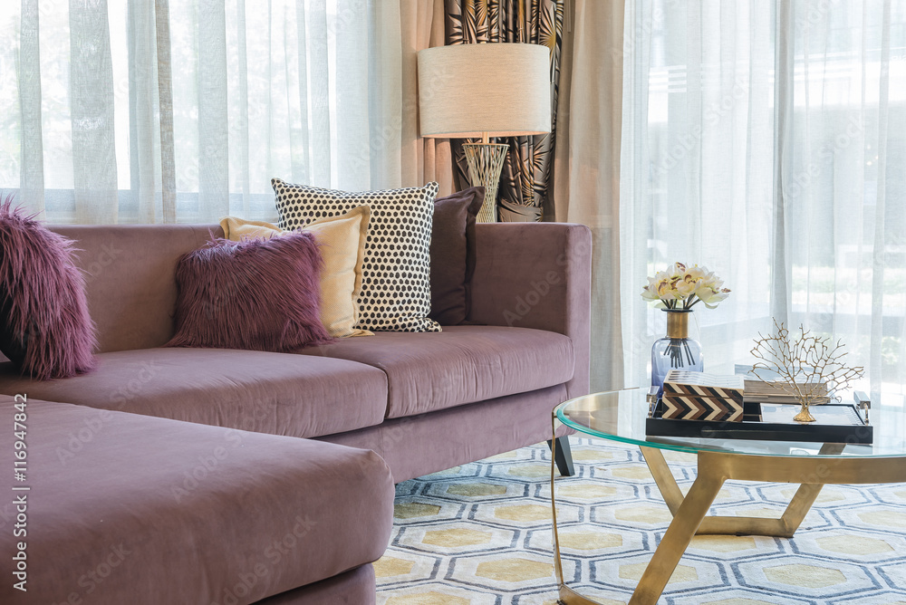 purple and brown living rooms