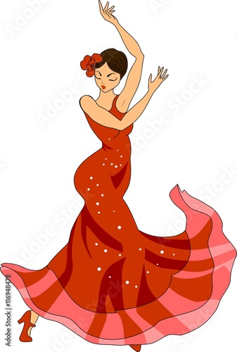 flamenco dancer in red dress
