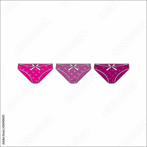  women's underwear. Lingerie. panties women drawn vector.