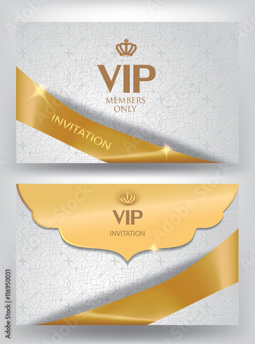 Invitation envelope with floral design elements and silk gold ribbon