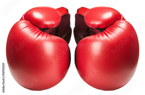 leather boxing gloves red © OlegDoroshin