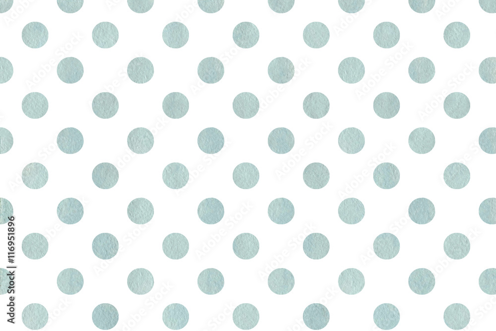 Watercolor blue polka dot background.