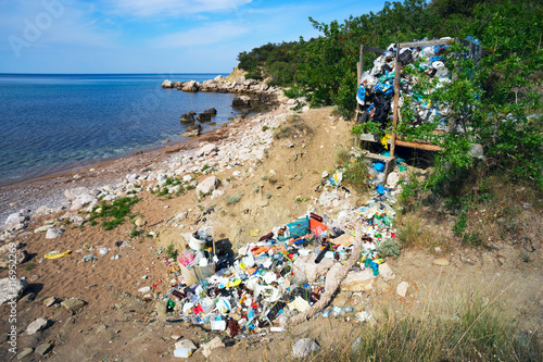 Garbage dump on the shores of the Black sea.