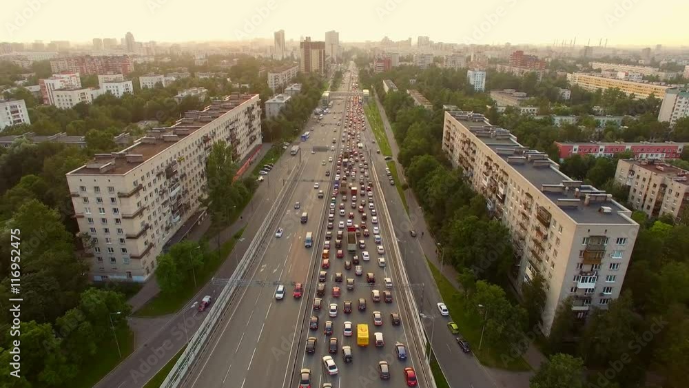 aerial view of traffic congestion in the city aerial view of traffic congestion in the city