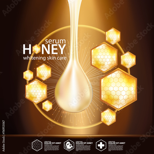 Honey Serum Background Concept Skin Care Cosmetic