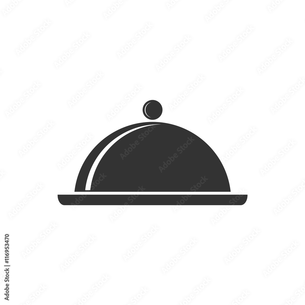 Food cover vector icon, Food Serving Tray Platter Icon Stock Vector | Adobe  Stock