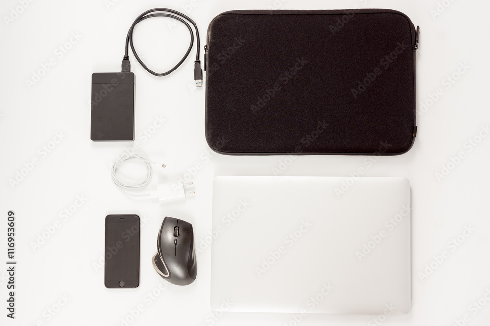 Fototapeta premium Flat lay Notebook