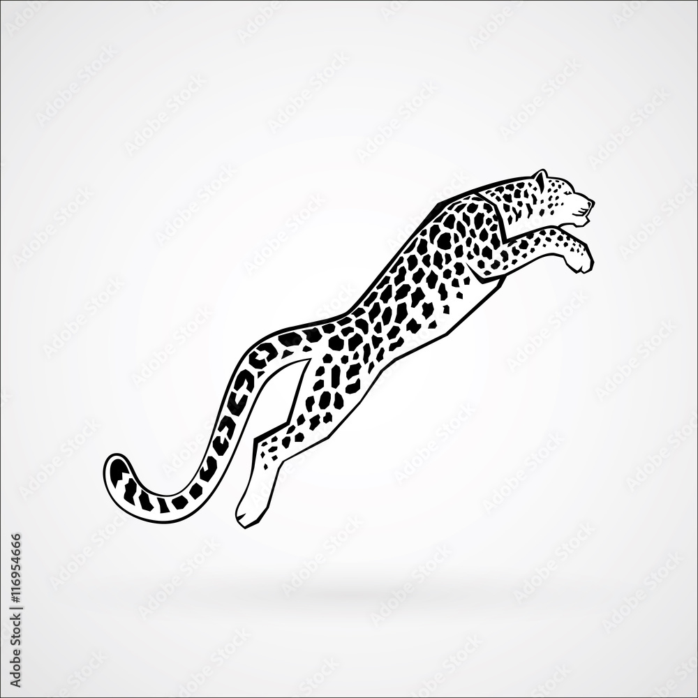 Snow Leopard line vector illustration logo, sign, emblem isolated Векторный  объект Stock | Adobe Stock
