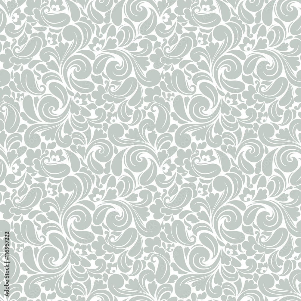 Seamless background of light green color in the style of Damascus