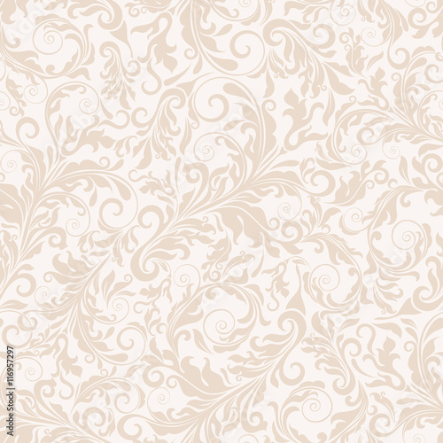Seamless background of light beige color in the style of Damascus