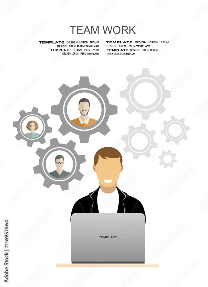 Flat design illustration concepts team work. Concepts for web banner and promotional material. Flat design illustration concepts team work. Concepts for web banner and promotional material.