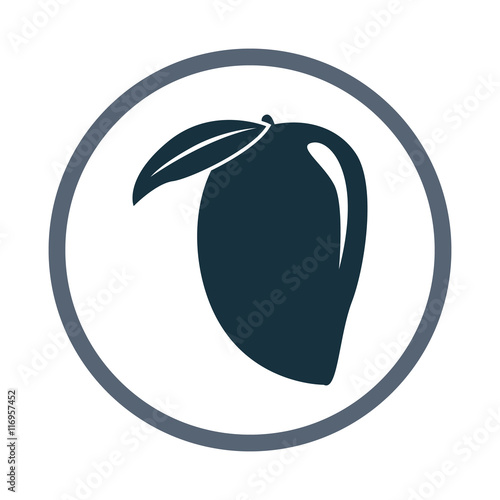Mango fruit simple icon on the background
