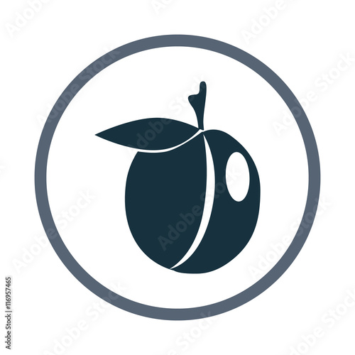Plum simple icon on the background