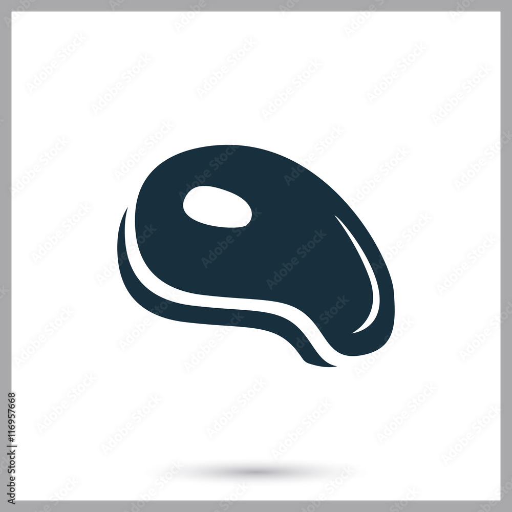 Steak slice simple icon on the background Steak slice simple icon on the background
