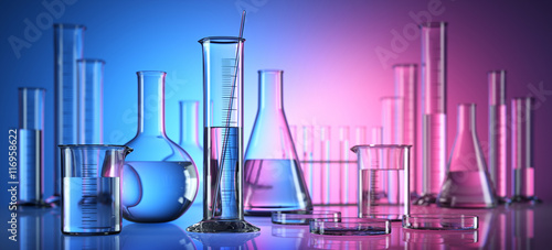 Slika na platnu Chemie-Labor Motiv Blau Magenta