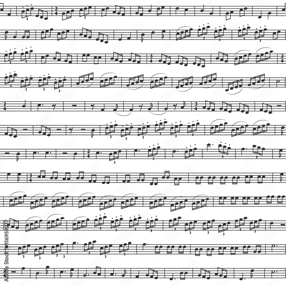 Abstract musical background. Chaotic collection of musical symbols, decorated according to the rules of musical notation. Physical diapason is not determined. Abstract musical background. Chaotic collection of musical symbols, decorated according to the rules of musical notation. Physical diapason is not determined.