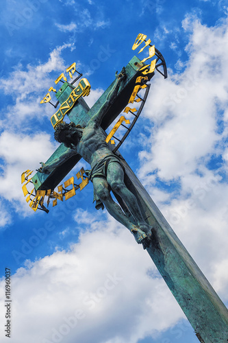 Crucifixion of Jesus Christ on Charles Bridge in Prague