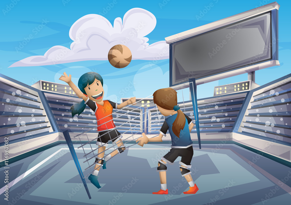 Cartoon vector volleyball Olympic sport with separated layers for game and animation, game design asset Cartoon vector volleyball Olympic sport with separated layers for game and animation, game design asset