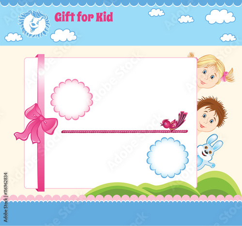 Cartoon baby template. Gift for Kid