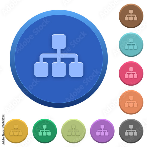 Embossed network buttons