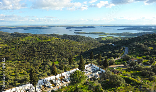 Alqueva reservoir from Monsaraz, Portugal, southern Europe photo