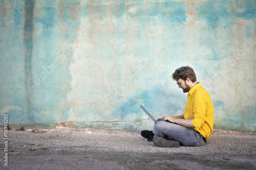 Man surfing the Net