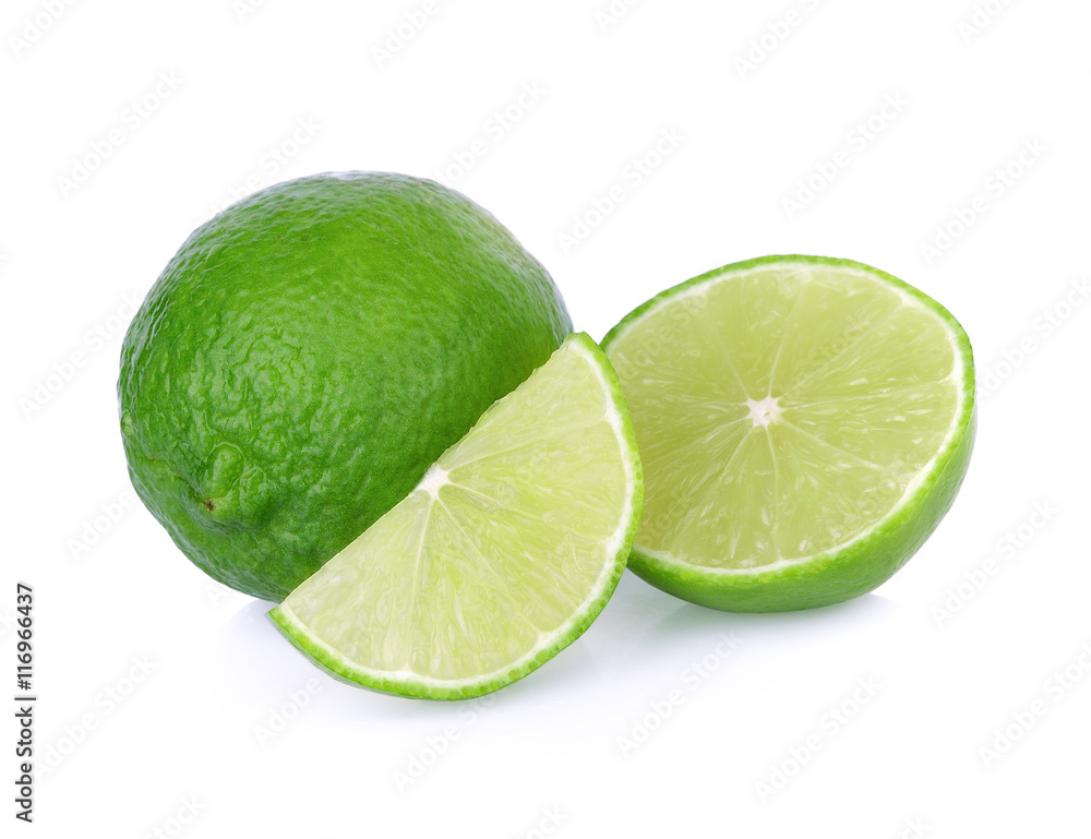 limes isolated on white background limes isolated on white background