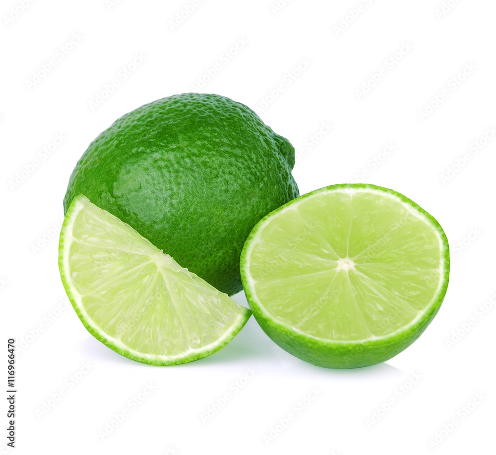 limes isolated on white background limes isolated on white background