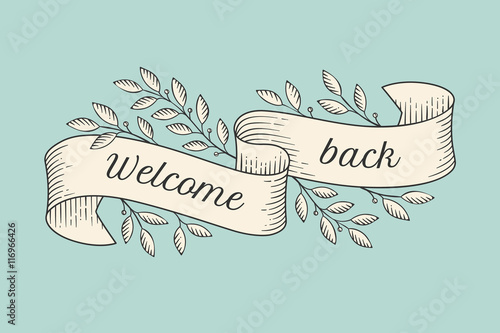 Greeting card with inscription Welcome back