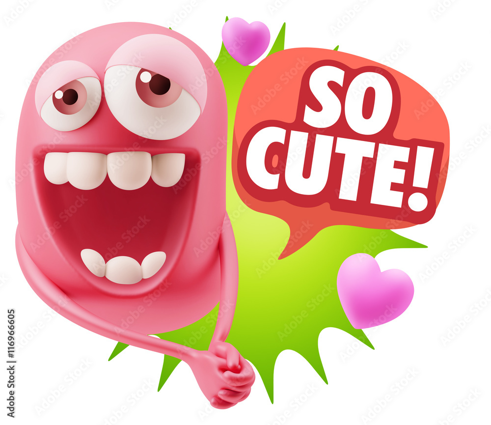 3d Rendering. Romantic Emoticon Character Face Expression with h 3d Rendering. Romantic Emoticon Character Face Expression with h