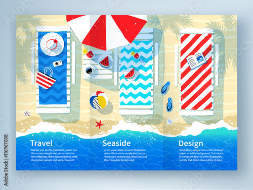 Leaflet design with summer illustration