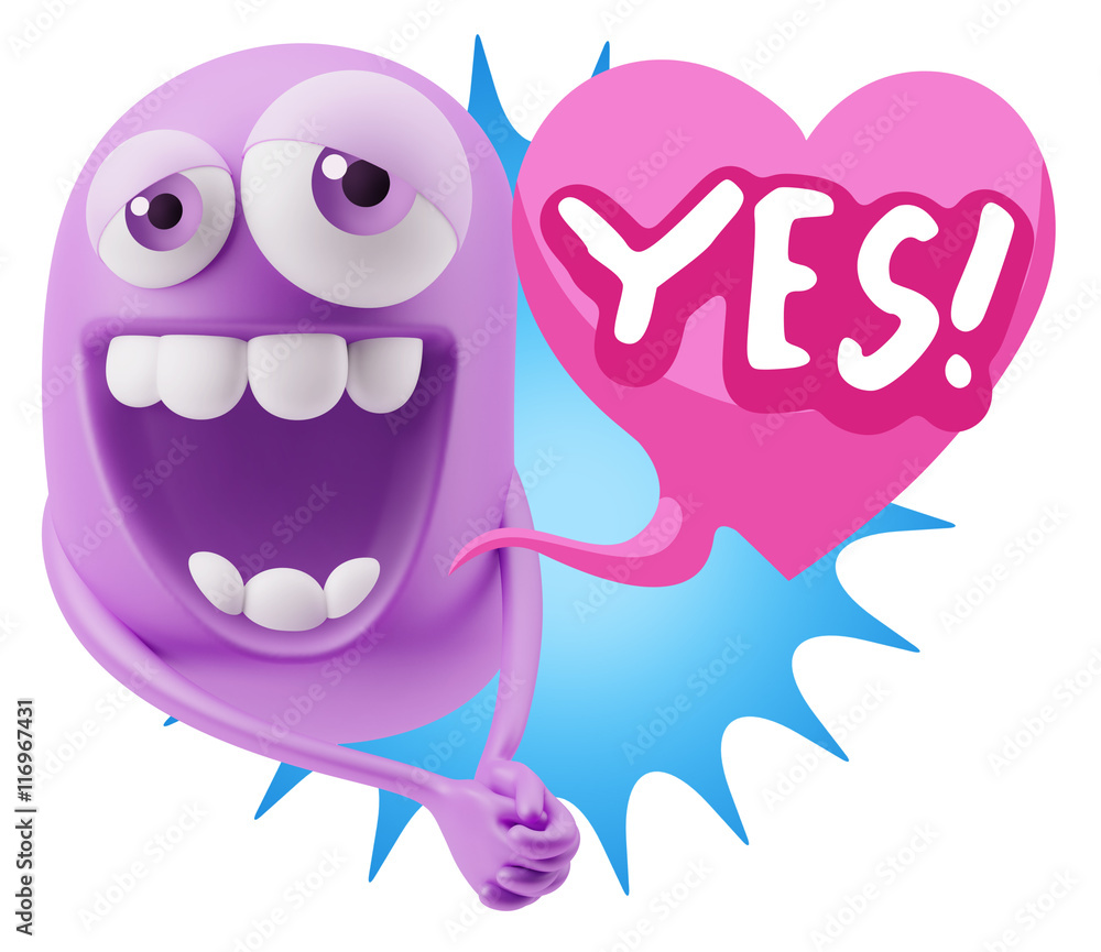 3d Rendering. Romantic Emoticon Character Face Expression with h 3d Rendering. Romantic Emoticon Character Face Expression with h