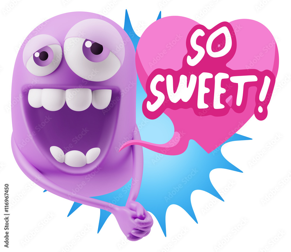 3d Rendering. Romantic Emoticon Character Face Expression with h 3d Rendering. Romantic Emoticon Character Face Expression with h