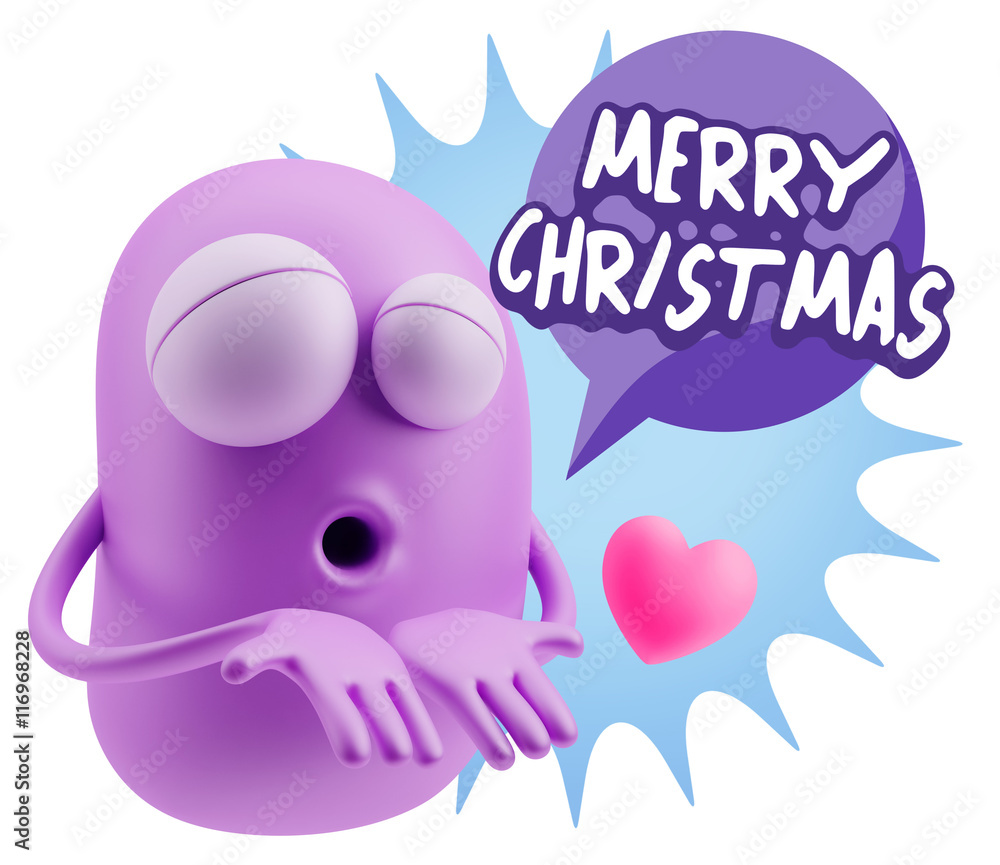 3d Rendering. Love Emoticon Face Kiss Flying Heart Shape saying 3d Rendering. Love Emoticon Face Kiss Flying Heart Shape saying