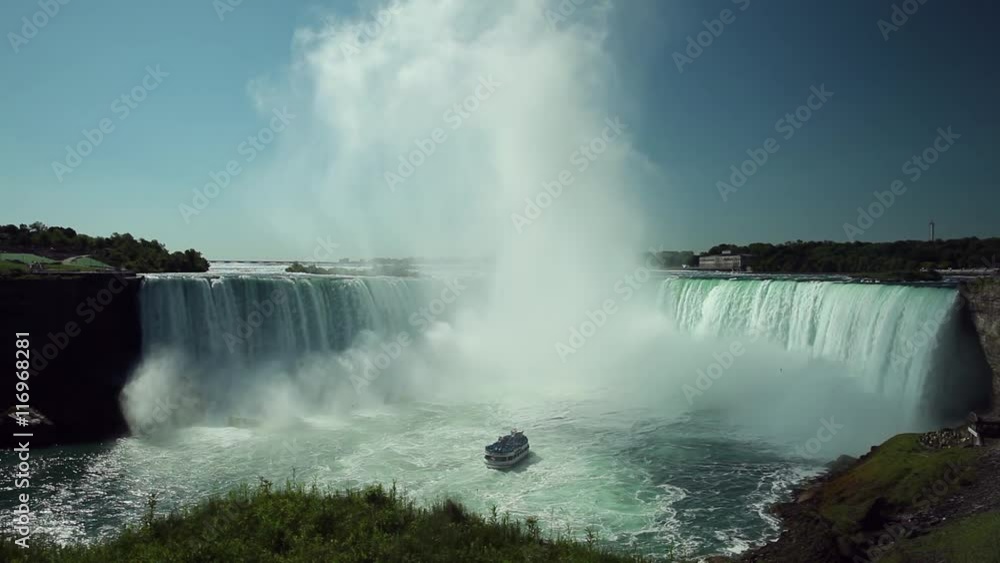 Gull watching boat at Niagara Falls Gull watching boat at Niagara Falls