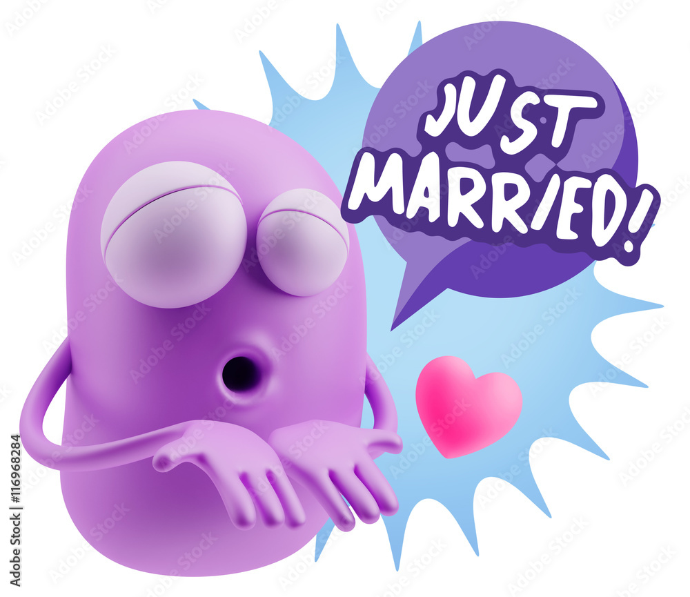 3d Rendering. Love Emoticon Face Kiss Flying Heart Shape saying 3d Rendering. Love Emoticon Face Kiss Flying Heart Shape saying