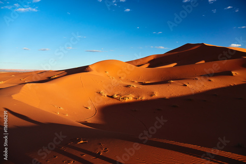 Fototapeta Naklejka Na Ścianę i Meble -  Sand dunes in the Sahara Desert, Merzouga, Morocco
