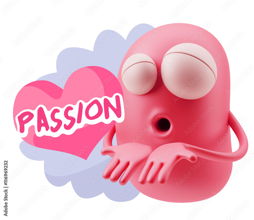 3d Rendering. Love Emoticon Face Kiss Flying Heart Shape saying 3d Rendering. Love Emoticon Face Kiss Flying Heart Shape saying
