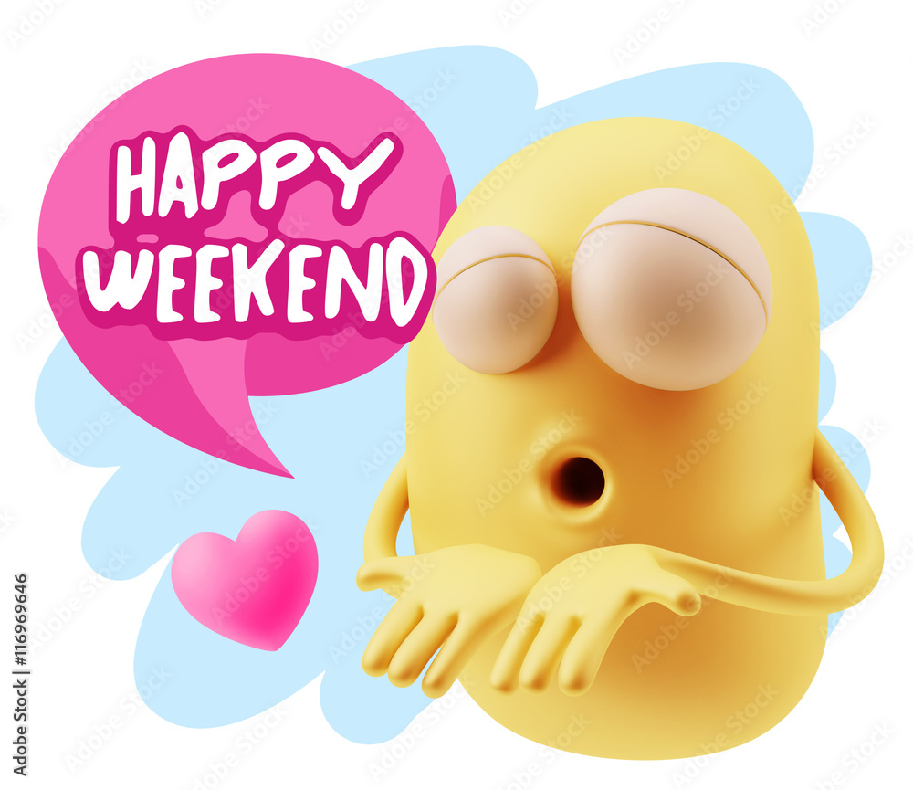 3d Rendering. Love Emoticon Face Kiss Flying Heart Shape saying 3d Rendering. Love Emoticon Face Kiss Flying Heart Shape saying