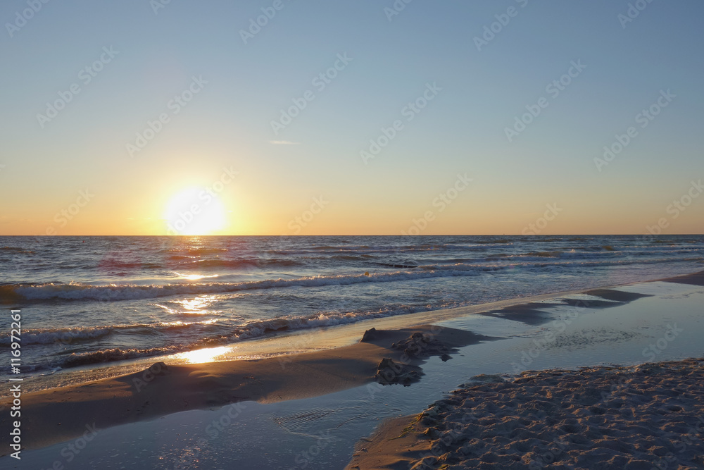 Sunset at the beach on Hiddensee island, Germany Sunset at the beach on Hiddensee island, Germany