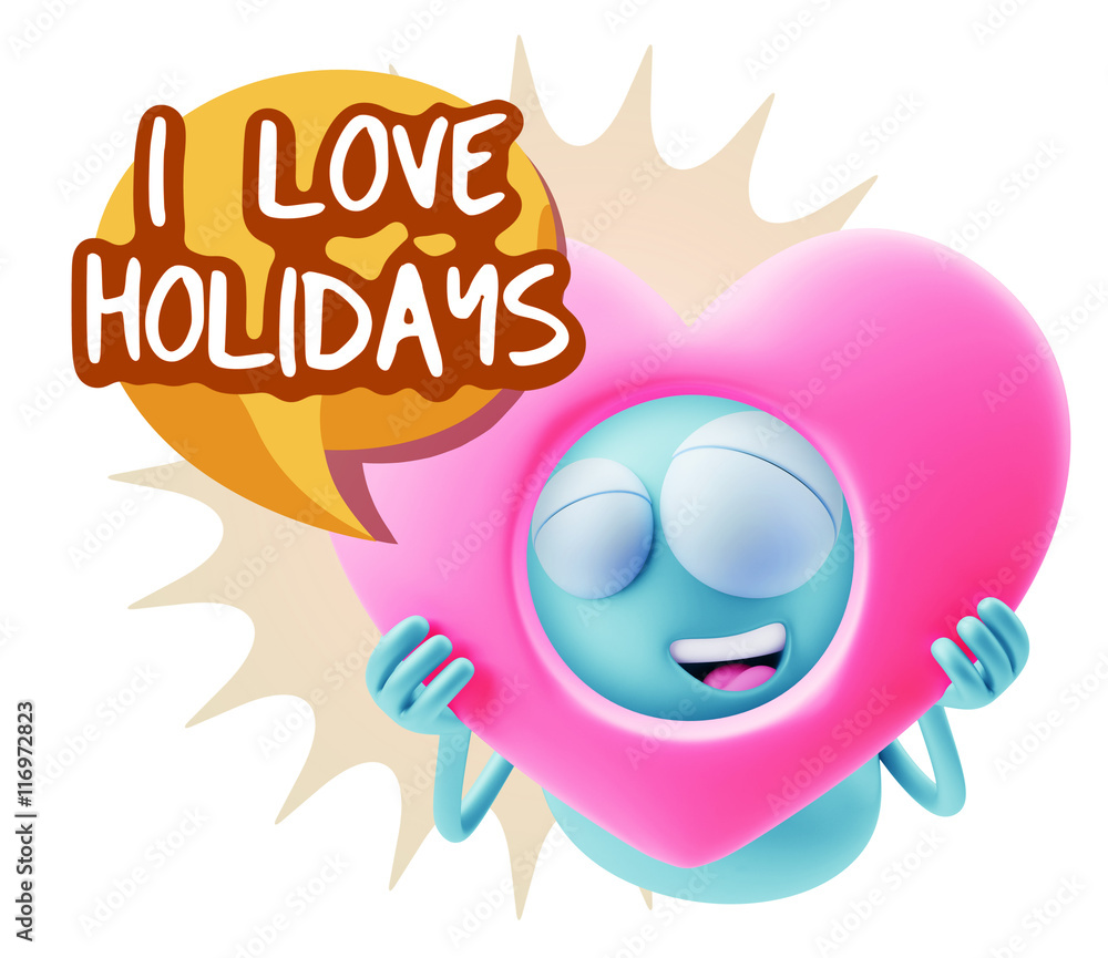 3d Rendering. Romantic Emoticon Character Face Expression saying 3d Rendering. Romantic Emoticon Character Face Expression saying